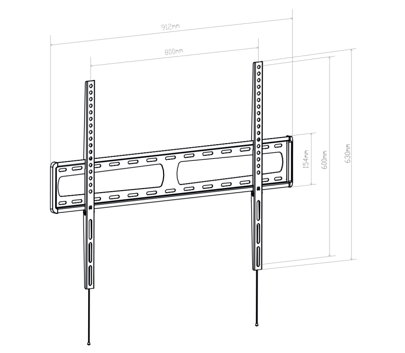 HAGOR BL Fixed 800 - Flache TV-Wandhalterung